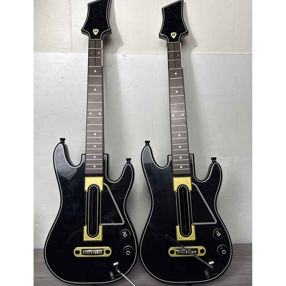 Guitar HERO POWER Wireless Guitars Xbox 360 PS3 Lot Of Two No Dongles CE0700